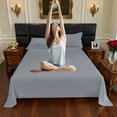 thumbnail image 3 of TIELUTT Solid Color Minimalist Sheet Skin Friendly Bed Sheet Easy to Care for Comfortable Sleep Sheet Skin Friendly Household Lightweight Sheets Size Bed Set Fitted Sheet Set Plaid Sheets and Sheets, 3 of 3
