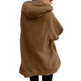 thumbnail image 4 of Cardigan Grande Taille pour Femmes Manteau à Capuche à Fermeture à Glissière Surdimensionné avec Poche en Liquidation, 4 of 7