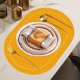 thumbnail image 2 of Yhmxh Solid Color Leather Western Dining Mat Oil-Proof Dining Table Mat Hotel Home Dining Mat Non-Slip Bowl Mat Oval Insulation Mat Home and Kitchen kitchen Accessories kitchen Essentials, 2 of 5