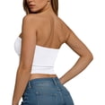 thumbnail image 4 of Weiqiqre Spring+Tops+for+Women Strapless Crop Tops Basic Backless Sleeveless Bandeau Going Out Cute 2025 Summer Clothes, 4 of 5