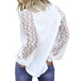 thumbnail image 2 of Coloody Hauts en Dentelle à Manches Longues pour Femmes Blouses Décontractées de Bureau Col Rond T-Shirts Unis, 2 of 2