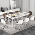 thumbnail image 4 of Gymax 3PCS Home Office PC Table Rectangular Meeting Room Table 40''x19.5'' w/ Metal Frame, 4 of 8