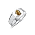 thumbnail image 4 of RYLOS Men's Rings Sterling Silver Ring Classic Solitaire 7X5MM Oval Shape Gemstone Designer Band Tiger Eye November Birthstone Rings For Men Size 11, 4 of 5