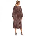 thumbnail image 3 of Robe en Mousseline à Pois pour Femmes, Col à la Taille, Longue, d'Été, Blanche, P, 3 of 7