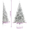 thumbnail image 4 of vidaXL Artificial Half Christmas Tree with Stand Silver 210 cm PET, 4 of 5