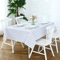 thumbnail image 4 of Plastic Tablecloth Waterproof Oil Resistant, ZZkhGO Wipeable Checkered Table Cover, Extra Large 54x71 Inch PVC Picnic Mat for Outdoor Camping Dining, White, 4 of 6