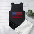 thumbnail image 4 of Pompotops Femmes Décontracté Drapeau Américain Imprimé Sans Manches Débardeur Décontracté Blouse T-shirt, 4 of 5