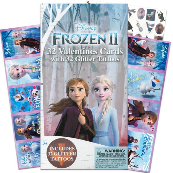 Paper Magic Valentines Deluxe Frozen avec Autocollants Bonus (34 Unités)