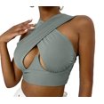 thumbnail image 1 of Honganda Women's Criss Cross Tank Tops, Sleeveless Solid Color Cutout Crop Tops, 1 of 2