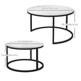 thumbnail image 3 of HOMCOM Nesting Tables, Coffee Tables Set of 2 with Faux Marbled Top, 3 of 10