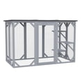 thumbnail image 1 of PawHut Cat Enclosure Pet Hutch with Waterproof Roof Multi-Level Grey, 1 of 10
