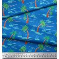 thumbnail image 2 of Soimoi Rayon Crepe Fabric Palm Tree & Sailboat Beach Decor Fabric Printed Yard 46 Inch Wide, 2 of 3