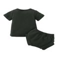 thumbnail image 2 of Baby Solid Color Clothes Set  Short Sleeve O-neck T-shirt with Pocket + Short Pants for Summer, 2 of 7