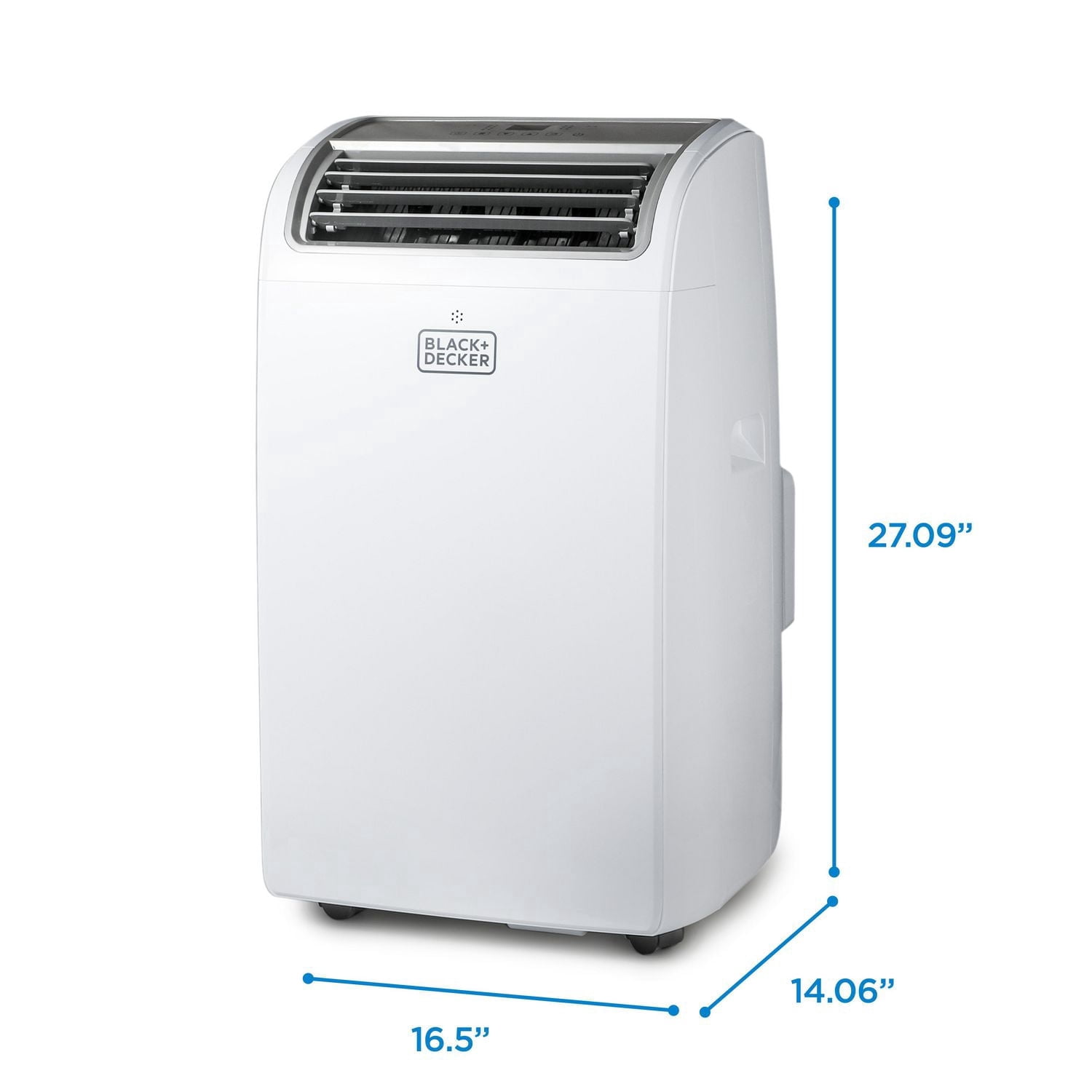 Climatiseur portatif avec chauffage Black + Decker, 8 150 BTU SACC/CEC (12 000 BTU ASHRAE 128) avec chauffage 10 500 BTU pour pièces jusqu'à 550 pi2, blanc