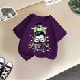 thumbnail image 2 of WEAIXIMIUNG T-Shirts à Col Montant pour Fille Enfant Filles Mignon Imprimé Graphique Col Rond Manches Courtes Tee Été Décontracté T-Shirt, 2 of 4