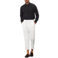 thumbnail image 2 of INSPIRE CHIC Men's Formal Cropped Pants Solid Color Flat Front Dress Trousers White 36, 2 of 6