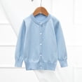 thumbnail image 2 of Tranfacy Long Sleeve Shirts for Girls, Fall Tops, Kids Solid Color Fleece Knitted Cardigan Long Sleeve Round Neck Sweater Button Shirts, 2 of 3