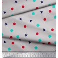 thumbnail image 3 of Soimoi Poly Georgette Fabric Square,Dot & Triangle Geometric Printed Craft Fabric by The Yard 52 Inch Wide, 3 of 3