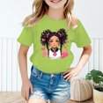 thumbnail image 2 of MEZZALL T-Shirt Graphique Mignon pour Fille, Col Rond, Manches Courtes, Tee d'Été Décontracté, T-Shirts Hauts, Vert Pâle, 13-14 Ans, 2 of 5