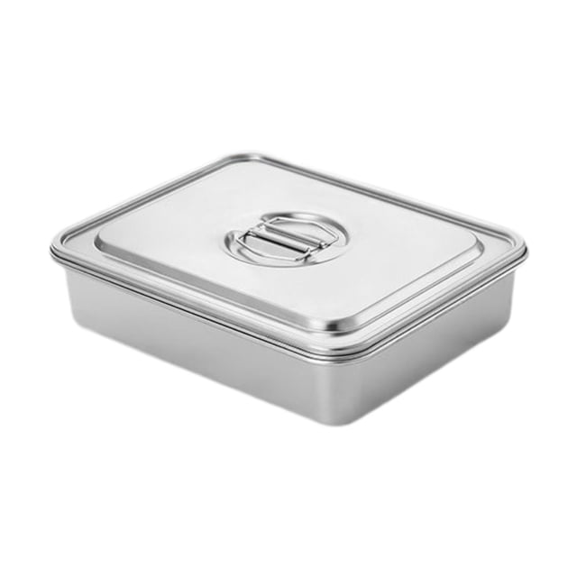 Rongfmy Cake Pan with Cover Rectangular Stainless Steel Nonstick with Lid DIY Baking Pan 29cmx23.5cm