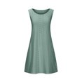 thumbnail image 4 of Ovzne Robes pour Femmes Robe Mode Femmes Été Poche Décontractée Unie Col Rond Sans Manches Robe Mini Grande Taille Robe Liquidation, 4 of 7