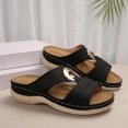 thumbnail image 4 of Styesk Womens Sandals Summer New Foreign Trade Large Size Wedge Fish Mouth Solid Color Large Size One Line Outside To Wear Beach Sandals, 4 of 7