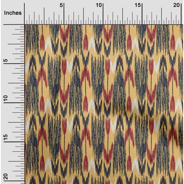 oneOone Cotton Poplin Fabric Arrow Ikat Print Fabric BTY 42 Inch Wide