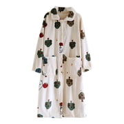 WZXFASHION Robes For Women Fuzzy Button Down Heart Robe With Collar Ankle Length Robes For Women Shower Robe For Women Search This Page WomenRobes Green L