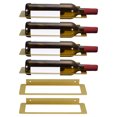 thumbnail image 1 of Unique Bargains 6 Pcs Wine Rack Wall Mounted, Iron Hanging Wine Bottle Holder, Wall Display Rack for Standard Wine Bottles, Gold, 1 of 6