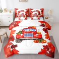 thumbnail image 1 of Ensemble de Couette Très Grand Récolte d'Automne, 7 Pcs en Microfibre Douce avec Feuilles d'Érable Rouges, Couettes Style Ferme pour Voiture avec Drap-Housse, Drap Plat, Couvre-Oreillers et Taies d'Oreiller - Ensembles de Literie Citrouille de l'Action de Grâce, 1 of 5