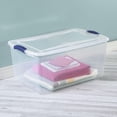 thumbnail image 3 of Sterilite 62 Liter Latch Box, Clear Plastic Storage Bin with Lid, Blue Latch, 3 of 5
