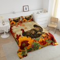 thumbnail image 4 of Erosebridal Rustic Chicken Bedding Queen Comforter Set, Pumpkin Sunflower Down Comforter, Harvest Theme Decor, 3pcs, 4 of 7