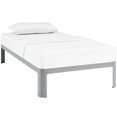 thumbnail image 2 of Modway Corinne Base de Matelas Moderne en Acier, Cadre de Lit Simple avec Lattes de Bois, Gris, 2 of 2