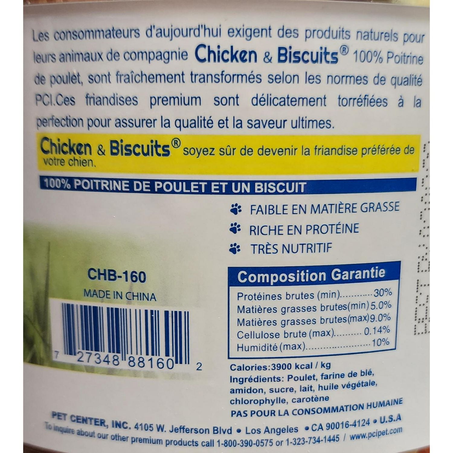 Pet Center Gâterie pour Chien au Poulet et Biscuits Refermable