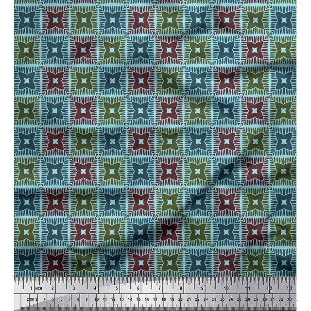 Soimoi Poly Georgette Fabric Flower Artistic Fabric Prints by Yard 42 Inch Wide