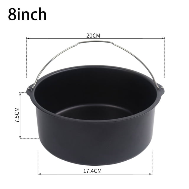 Vaidha 8 Inch Non Stick AirFryer Cake Barrel Baking Pan Tray Frying Basket