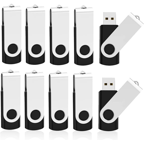 4GB USB Flash Drive Bulk Thumb Drives 10 Pack with Lanyards USB 2.0 Jump Drive 4GB Memory Sticks Zip Drive Pen Drive for Storage and Backup( BLACK 4GB*10PCS)