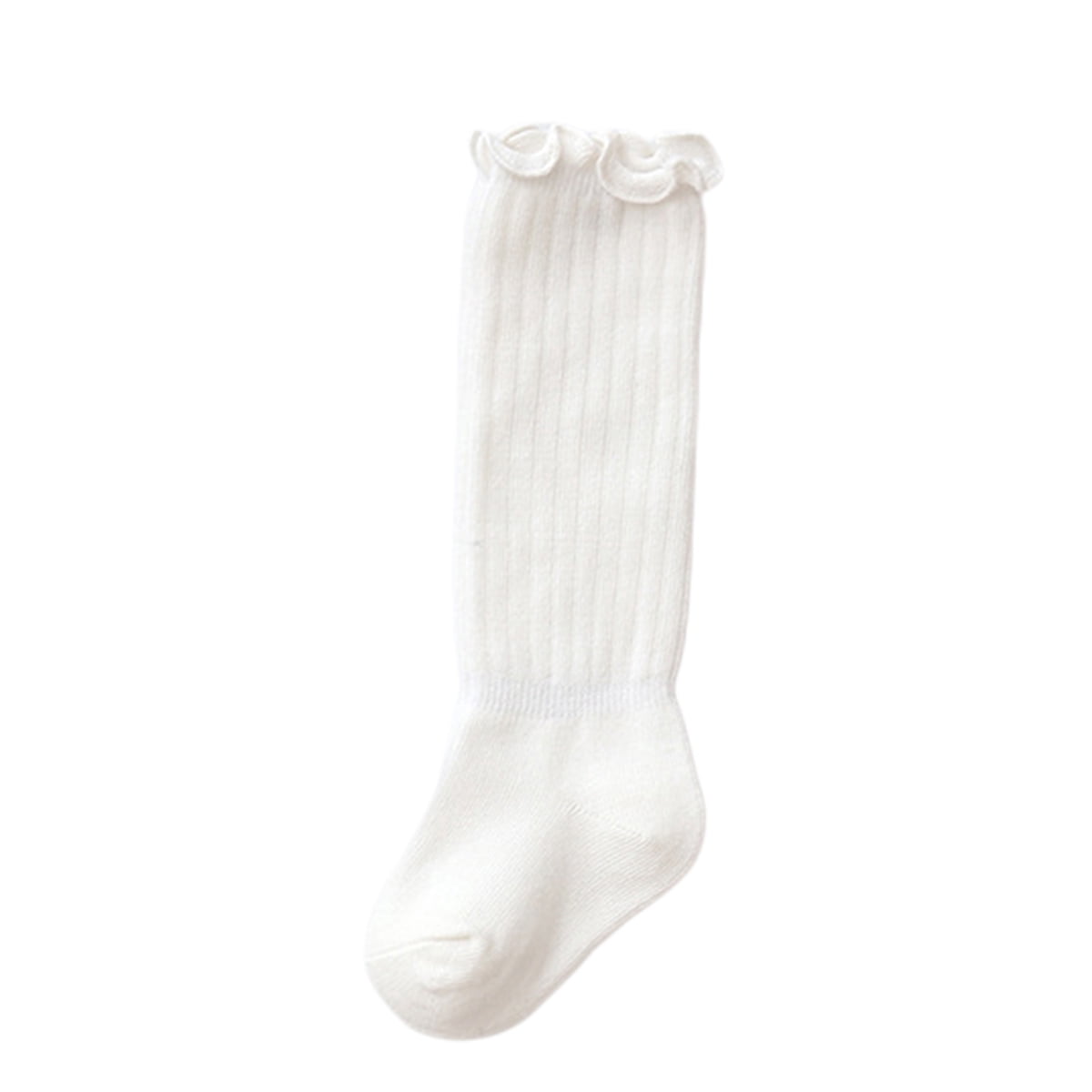 Newborn Baby Thigh High Sock, Infant Solid Color Crimp Socks Autumn and Winter Stocking