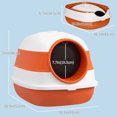 thumbnail image 3 of PawHut Cat Litter Box with Lid, Covered Litter Box w/ High Sides, Orange, 3 of 10
