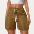 thumbnail image 2 of Plebaso Womens Casual Shorts Summer Drawstring Loose Shorts Solid Color Lightweight Walking Shorts for Women, 2 of 7