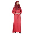 thumbnail image 2 of Bimba Islamic Clothes For Women Long Prayer Robe Maxi W/ Printed Hijab Rayon Abaya Front Button Muslim Dress, 2 of 7