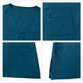 thumbnail image 4 of T-Shirt à Col Rond pour Homme à Manches Courtes avec Poche, Haut Tee avec Pantalon à Taille Élastique, Uniforme d'Infirmier, Ensemble de Sarraus pour Soignant, Travail à l'Hôpital, Tenue Décontractée Quotidienne / IhhxPro, Navy S, 4 of 8