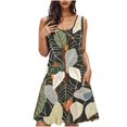 thumbnail image 2 of Ovzne Robes d'Été pour Femmes Robe Femme Imprimée avec Poches Chemises de Nuit Sans Manches Tenue de Nuit Chemise de Nuit Col Rond Robe de Nuit Robe de Vacances Imprimée Liquidation, 2 of 7