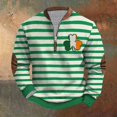 thumbnail image 3 of Penkiiy Haut Imprimé de la Saint-Patrick pour Homme Demi-Fermeture Éclair Haut à Manches Longues Haut à Manches Longues à Col Rond Chemise L Multicolore, 3 of 3