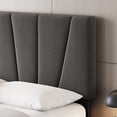 thumbnail image 4 of Garvee King Size Bed Frame with Adjustable Headboard, Platform Bed Frame with Linen Upholstered, Wooden Slats Support, Noise Free, No Box Spring Needed, Easy Assembly, Gray, 4 of 8