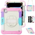 thumbnail image 1 of XYX For iPad Pro 11 inch Case 2024 (M4), 360 Rotating Shockproof Cover with Stand, Screen Protector, Shoulder Strap, Rainbow Pink, 1 of 7