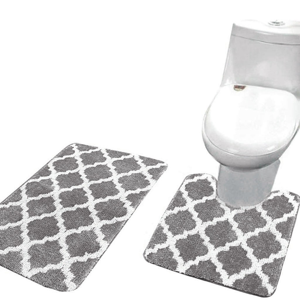 Dvkptbk Bath Mats for Bathroom，Non Slip Bath Rug 2Pc Bathroom Rugs Combo, Soft Bath Shower Mat