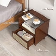 thumbnail image 4 of Gymax Bamboo Rattan Nightstand Boho Bedside End Table w/ Drawer & Wood Legs Brown, 4 of 9
