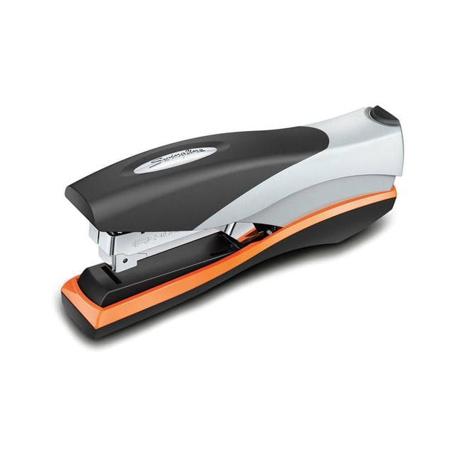 Swingline Agrafeuse de Bureau Commerciale Optima 40 en Gris avec accents Noirs et orange, Conçue pour une Capacité de 40 Feuilles et un effort d'Agrafage Réduit, avec Poignées Souples et Enclume Plate à Serrer pour une Fixation Sécurisée, Convient à l'Utilisation au Bureau et à l'École.