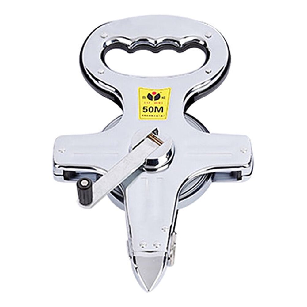 EeaseCA 50m Multipurpose Measuring Tape Hand-operated Disc Rule Engineering Ruler Stainless Steel Tapeline (Silver)